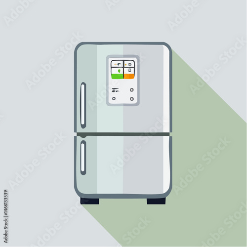 Smart Fridge Icon with Touchscreen Panel

