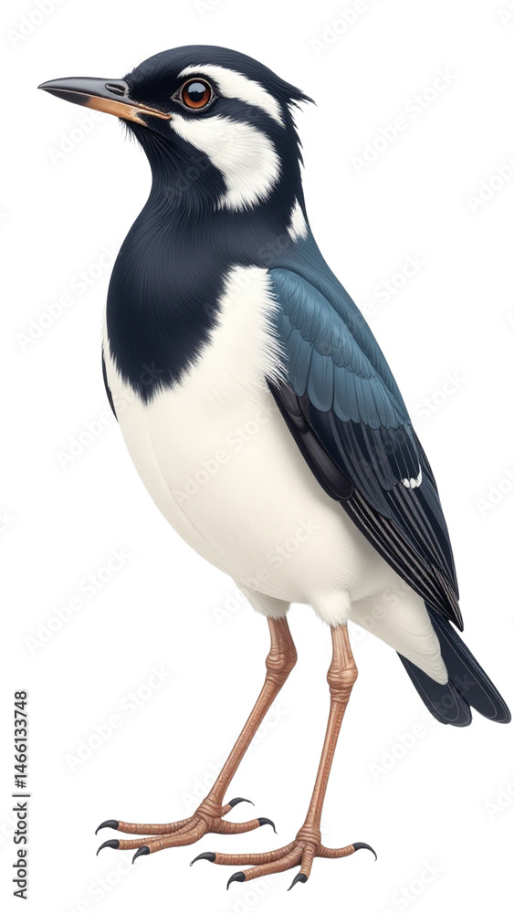 Obraz premium Detailed Wagtail Clipart, isolated on a white background.