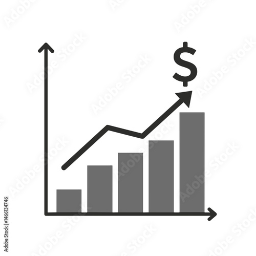 Financial Growth Chart with Increasing Trend and Dollar Symbol  