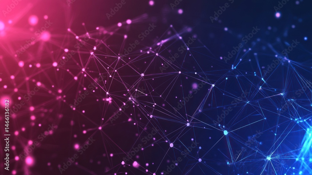 Fototapeta premium Abstract network of interconnected points and lines