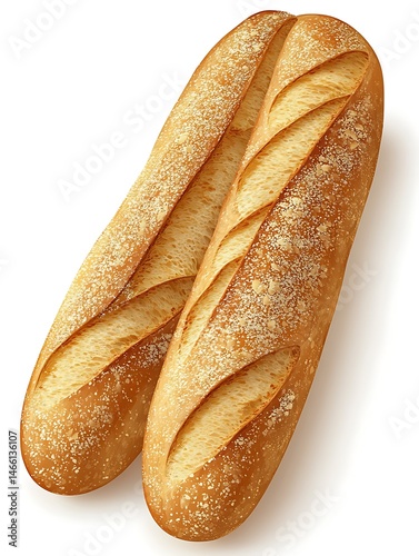 Two Baguettes, Isolated, Studio Shot photo