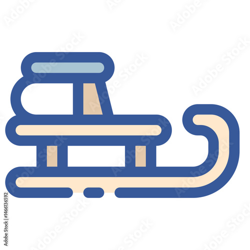 vector illustration of a sled