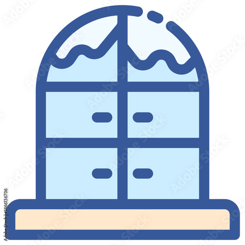 window with snowdrifts