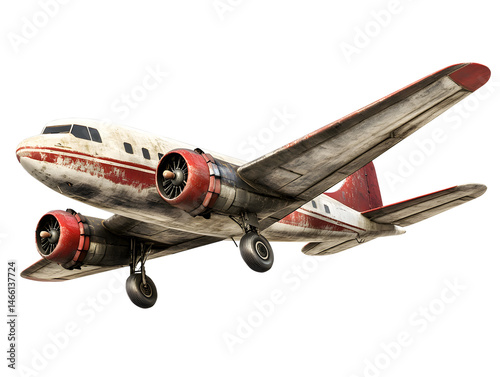 vintage airplane side view historical aircraft old airplane isolated dakota studio shot vintage propeller plane