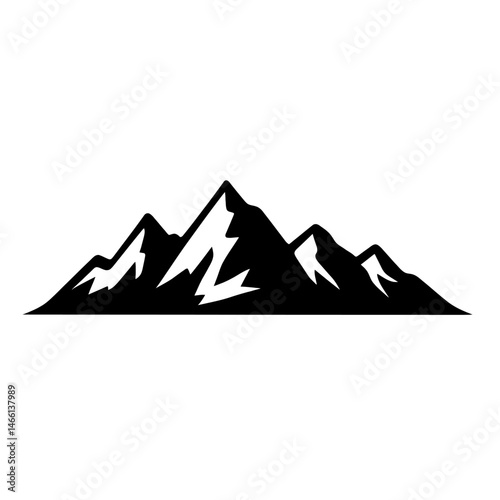 Jagged Mountain Range Silhouette.eps vector: Ideal for use as a tattoo, icon, web graphic design, and infographic concepts."