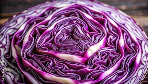 Obraz na płótnie Purple Cabbage Slice Close Up w salonie