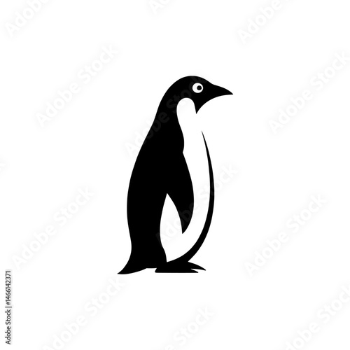 Penguin logo design vector illustration black and white antarctic bird graphic art icon