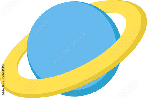 Planet with Ring Flat Icon