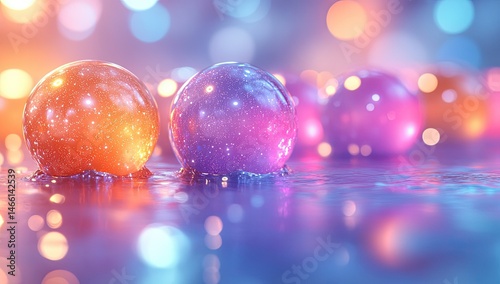 Cosmic Spheres with Glowing, and Abstract.