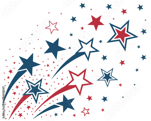 Shooting Stars: A graphic depiction of shooting stars in red and blue, symbolizing ambition, aspiration, and the pursuit of dreams. The design exudes a sense of wonder and achievement.