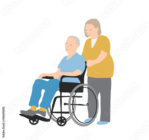 車椅子の老夫婦2