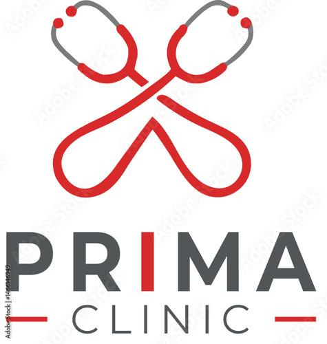 Red Prima Clinic Medical Health Nurse stethoscope Logo Symbol for Peace SVG PNG Free Download