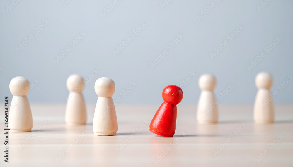 Red pawn moving forward while others remain stationary. Personal growth, ambition, and leadership in motion concept. Red pawn moving forward while others remain stationary. Personal growth, ambition, and leadership in motion concept.