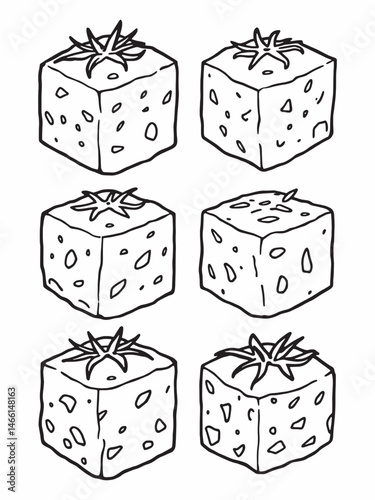 diced tomatoes line art clean minimalist drawing design.eps