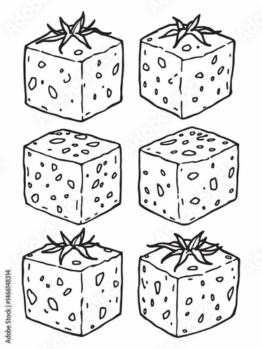 diced tomatoes line art vector graphic for packaging.eps