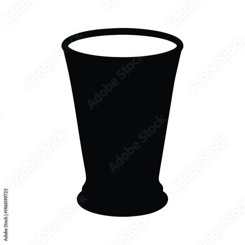 mint julep vector silhouette icon, black and white illustration of drinks.