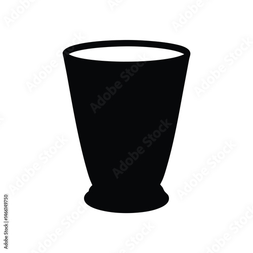 mint julep vector silhouette icon, black and white illustration of drinks.