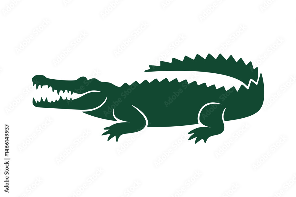 Fototapeta premium Green alligator vector image animal reptile croc