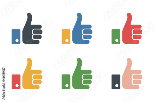 Thumbs up like icon vector illustration set design