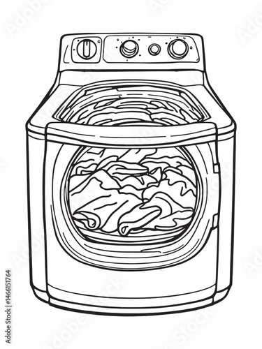 Dryer line art vector drawing for interior decor.eps