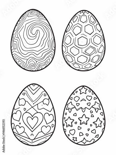 Eggs line art artistic drawing of simple egg form.eps