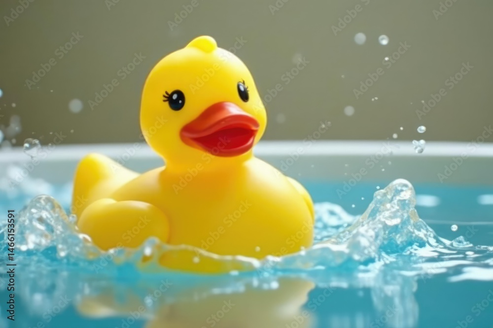 Yellow rubber ducky in a bathtub, water splashing , cute, rubber duckies Yellow rubber ducky in a bathtub, water splashing , cute, rubber duckies