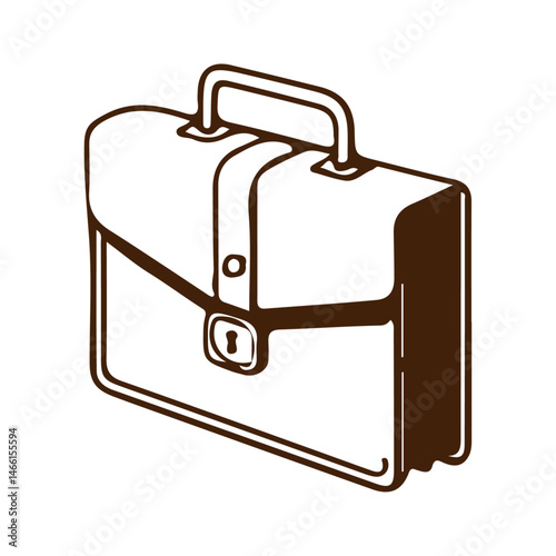 This red suitcase, an icon of travel luggage, is isolated on a white background, a simple object for any journey concept
