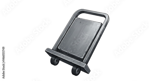 Rustic Gray Hand Truck with Scratched Surface