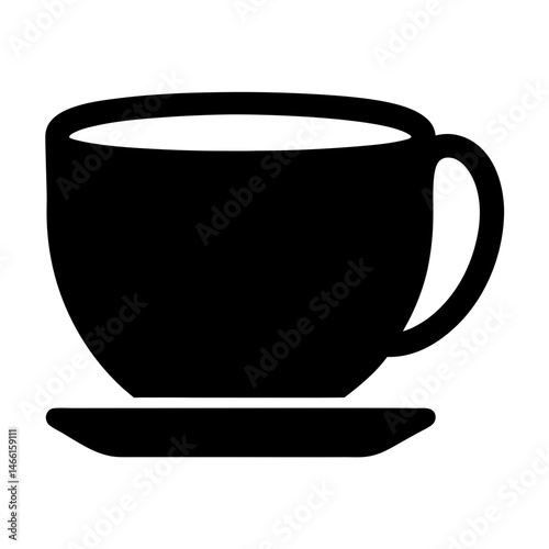 herbal tea vector silhouette icon, black and white illustration of drinks.