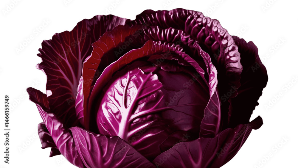 Obraz premium red cabbage on white background
