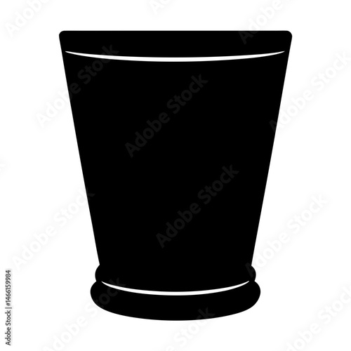 mint julep vector silhouette icon, black and white illustration of drinks.