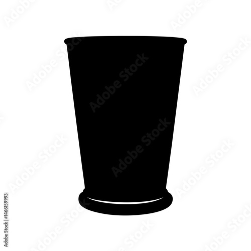 mint julep vector silhouette icon, black and white illustration of drinks.