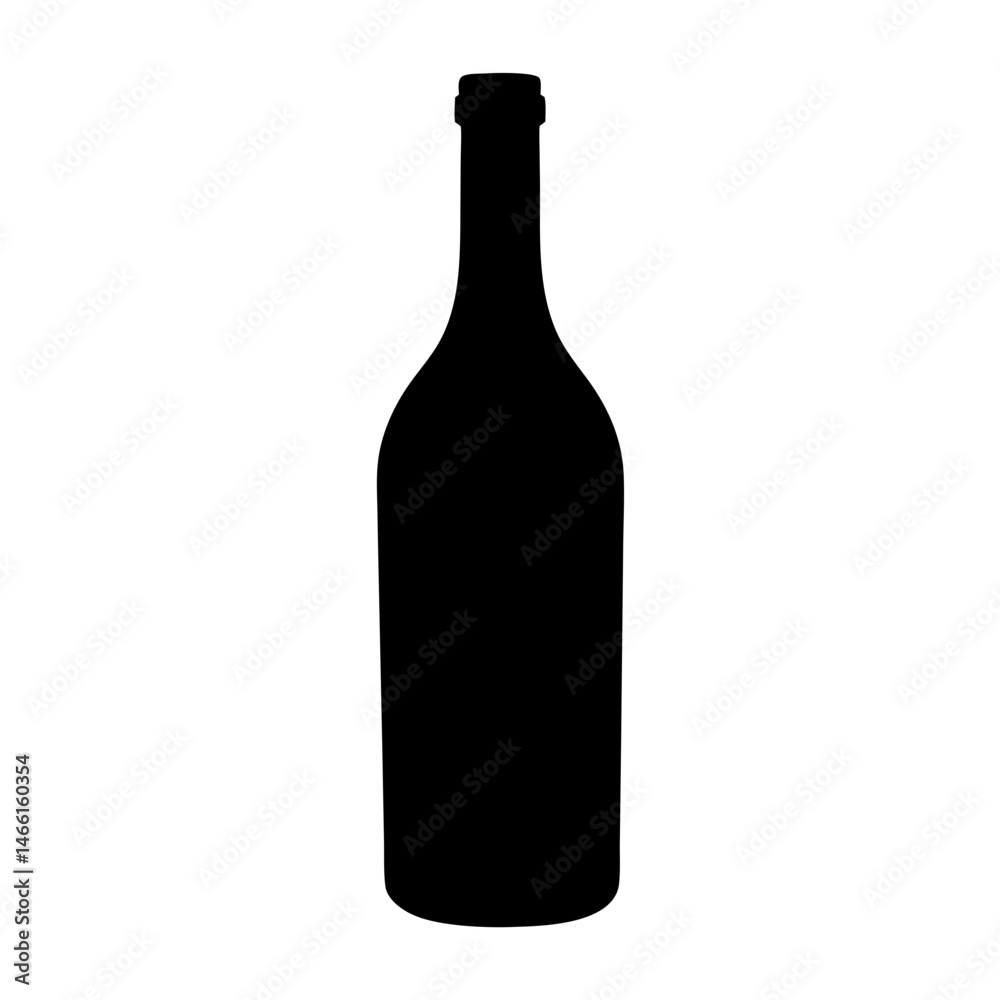 red wine bottle vector silhouette icon, black and white illustration of drinks. red wine bottle vector silhouette icon, black and white illustration of drinks.