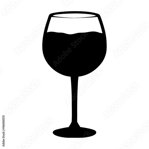 sangria glass vector silhouette icon, black and white illustration of drinks.
