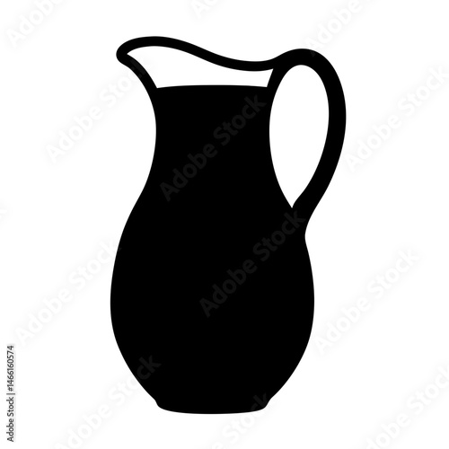 sangria pitcher vector silhouette icon, black and white illustration of drinks.