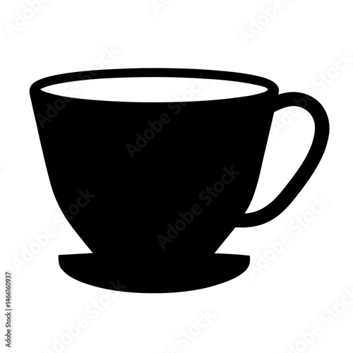 turkish coffee vector silhouette icon, black and white illustration of drinks.