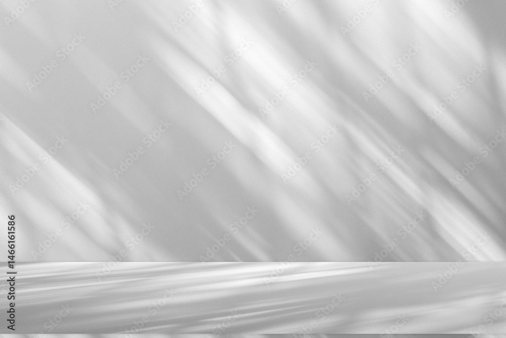 Wall interior background, studio and backdrops show products.with shadow from window color white and grey. background for text insertion and presentation product