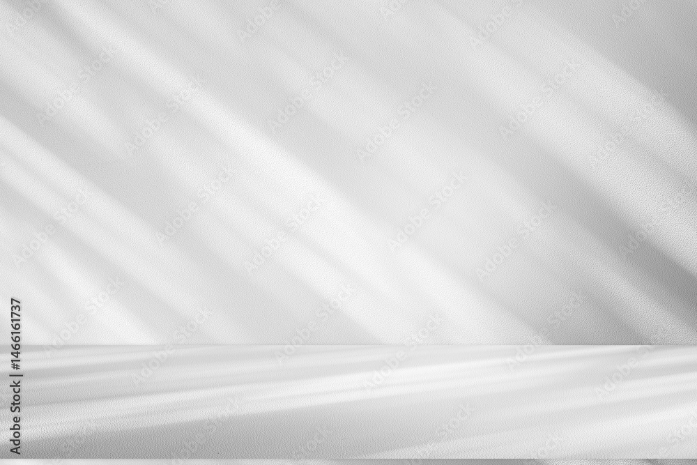 Wall interior background, studio and backdrops show products.with shadow from window color white and grey. background for text insertion and presentation product