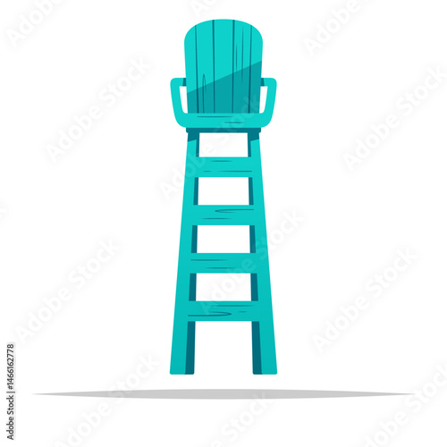 Tall lifeguard chair vector isolated illustration