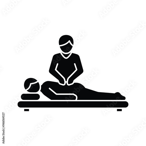 Professional Therapist Giving a Back Massage on a Table