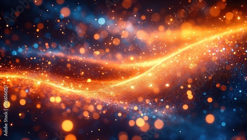 Glowing Energy Wave Abstract Background.