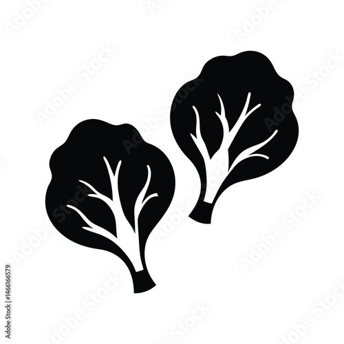 brussels sprouts vector silhouette icon - perfect for food, farming, or nutrition concepts.
