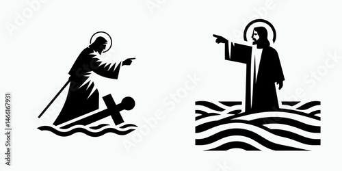 The Jesus Guiding Lost. Christian Art Nativity Crucifix Divine Salvation. christ shepherding stray seeking path finding haven.