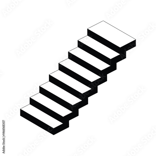 Wallpaper Mural Isometric Illustration of a Simple Staircase Design Torontodigital.ca