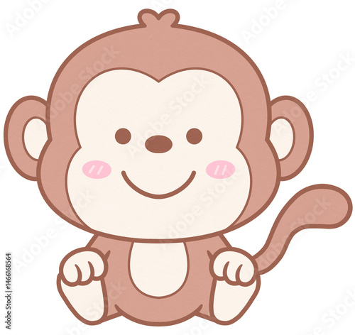 Cute Animal Little Monkey Cartoon Character
