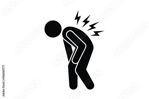 Back Pain Icon Illustration Lower Back Ache Injury