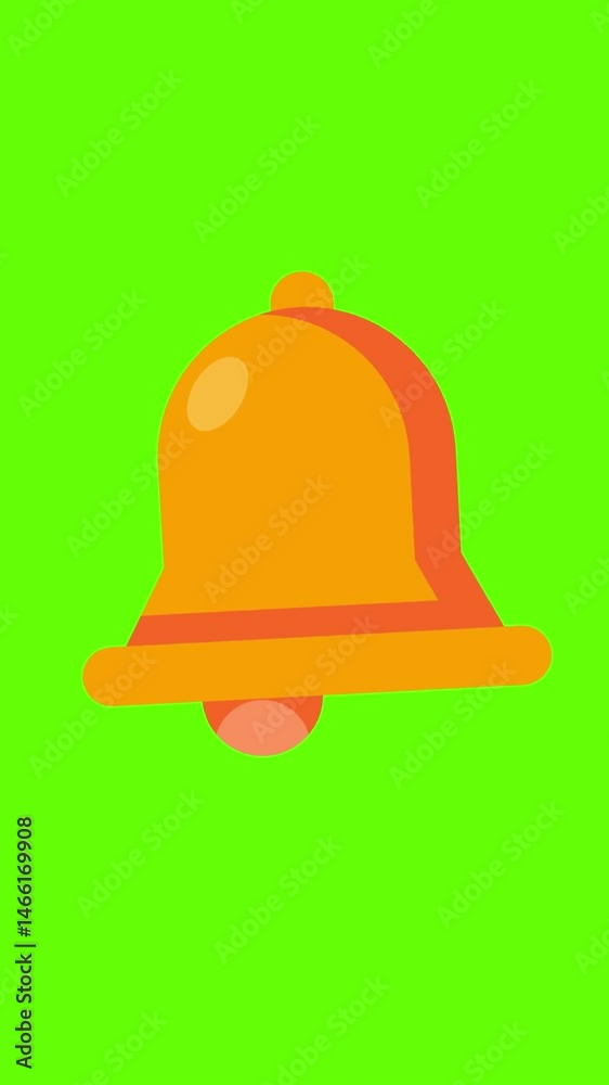 Vector illustration of an isolated yellow bell button.