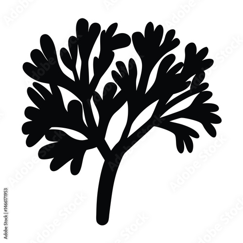 dill vector silhouette icon - perfect for food, farming, or nutrition concepts.