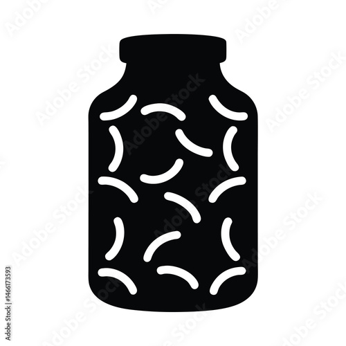 fermented kimchi vector silhouette icon - perfect for food, farming, or nutrition concepts.