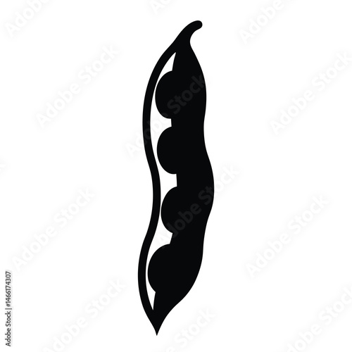 green bean vector silhouette icon - perfect for food, farming, or nutrition concepts.